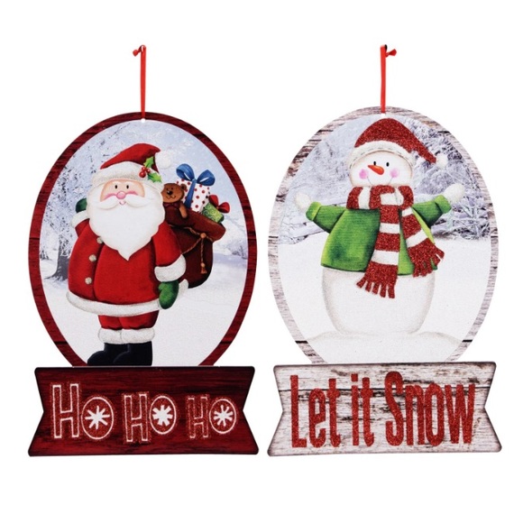 NWT Glittered Let It Snow Snowman ⛄️ Snow Globe Holiday Decoration Sign - Picture 16 of 16